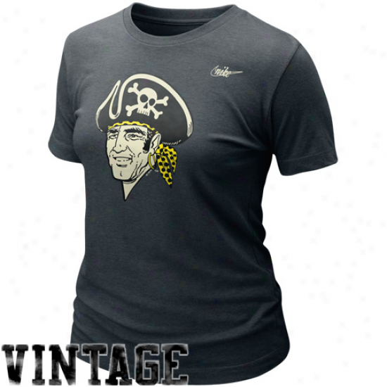 Nike Pittsburgh Pirates Ladies Cooperstown Blended Graphic Tri-blend T-zhirt - Charcoal