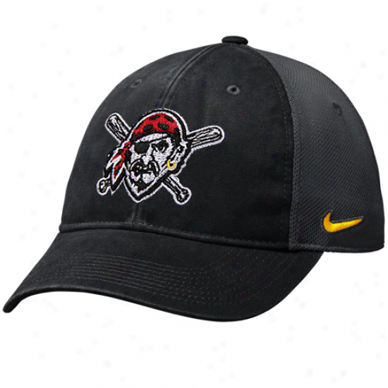 Nike Pittsburgh Pirates Legacy 91 Relaxed Swoosh Flex Fit Hat - Black
