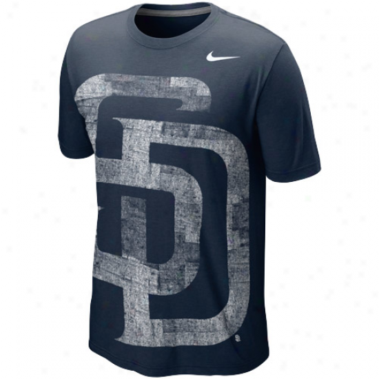 Nike San Diego Padres Big Logo Tri-blend T-shirt - Navy Blue