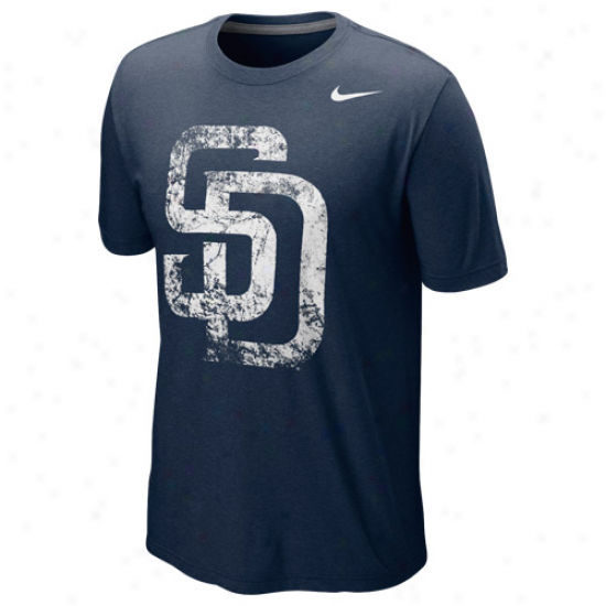 Nike San Diego Padres Blended Graphic Tri-blend T-shirt - Navy Dismal