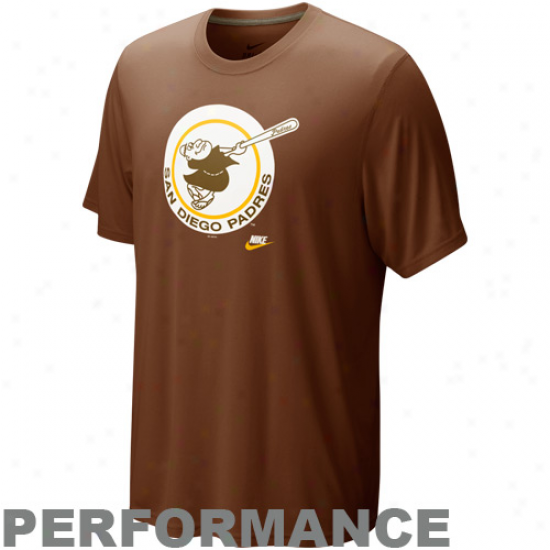 Nike San Diego Padres Brown Dri-fit Legend Vintage Performance T-shirt