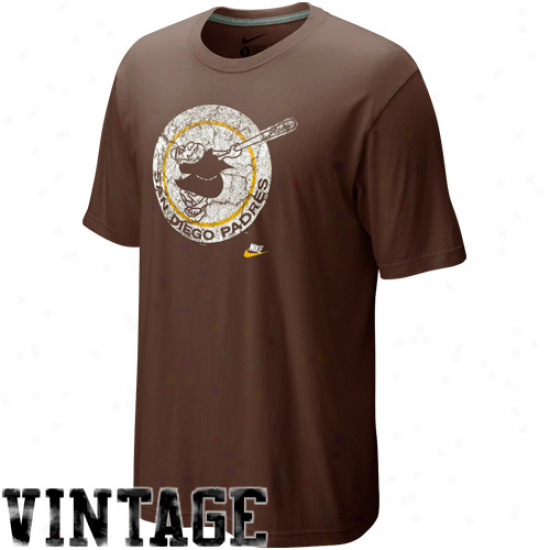 Nike San Diego Padres Brown Dugout Logo Vintage Tri-blend T-shirt