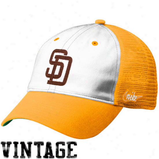 Nike San Diego Padres Heitage 86 Vintage Relaxed Adjustable Trucker Cardinal's office - Sand-white