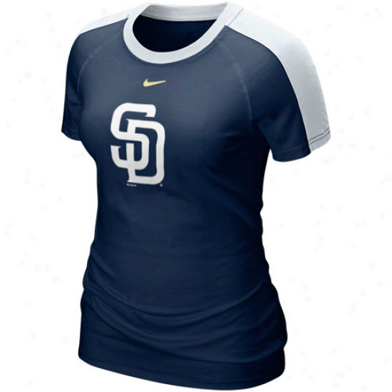 Nike San Diego Padres Ladies 2011 Centerfield T-shirt - Ships of war Blue