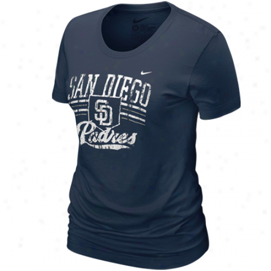 Nike San Diego Padres Ladies Navy Blue Hmoe Field Tri-blend T-shirt