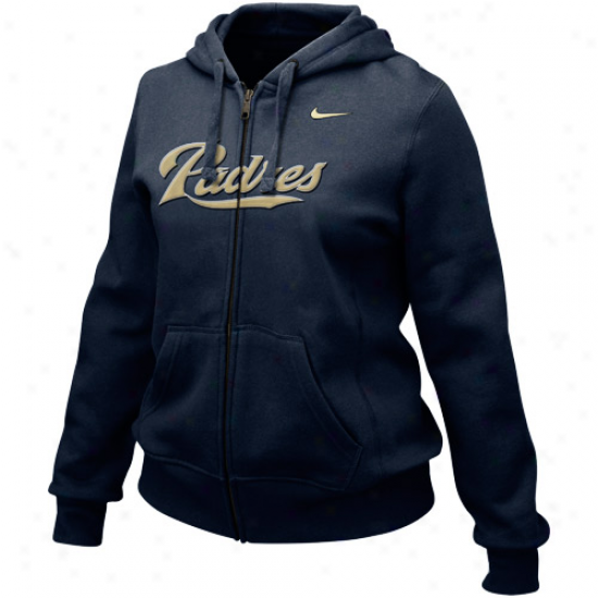 Nike San Diego Padres Ladies Navy Azure Into Seam sFull Zip Hoody Sweatshirt