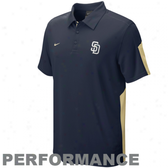 Nike San Diego Padres Navy Blue Authentic Collection Dri-fit Performance Polo