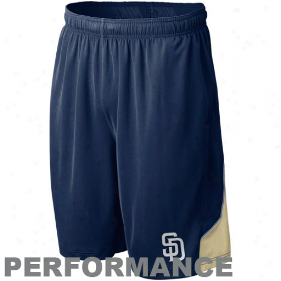 Nike San Diego Padres Navy Blue Blue Mlb Authentic Collection Performance Training Shorts