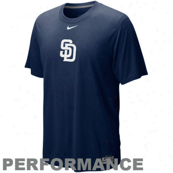 Nike San Diego Padres Navy Blue Dri-fit Logo Legend Performance T-shirt