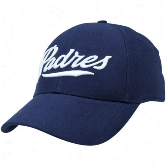 Nike San Diego Padres Navy Blue Wordmark Sqoosh Flex Qualified Hat