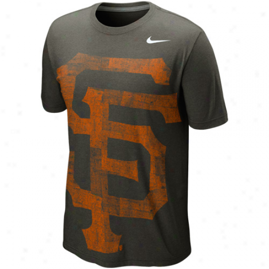 Nike San Francisco Giants Big Logo Tri-blend T-shirt - Charcoal