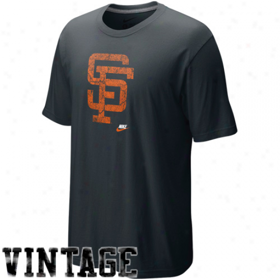 Nike San Francisco Giants Black Dugout Logo Vintage Tri-blend T-shirt