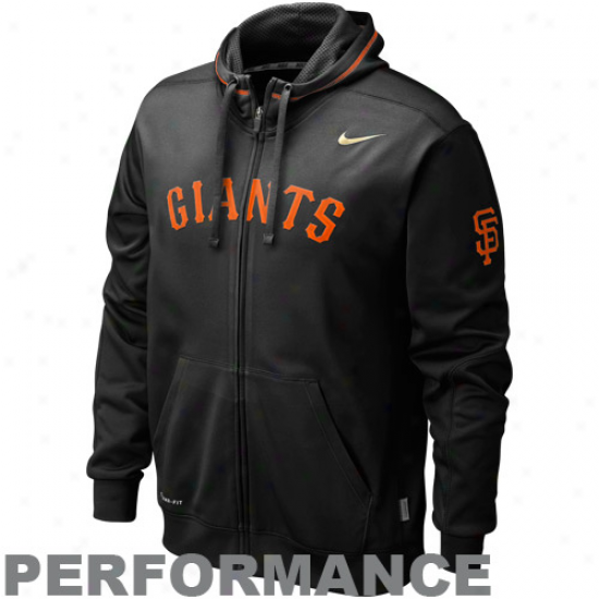 Nike San Francisco Giants Black Ko Performance Full Zip Hoodie Sweatshirt