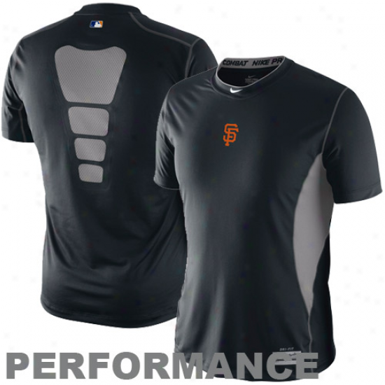 Nike San Francisco Giants Black Pro Combat Hypercool Composition Top