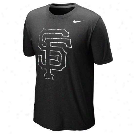 Nike San Francisco Giants Blended Graphic Tri-blend T-shirt - Black
