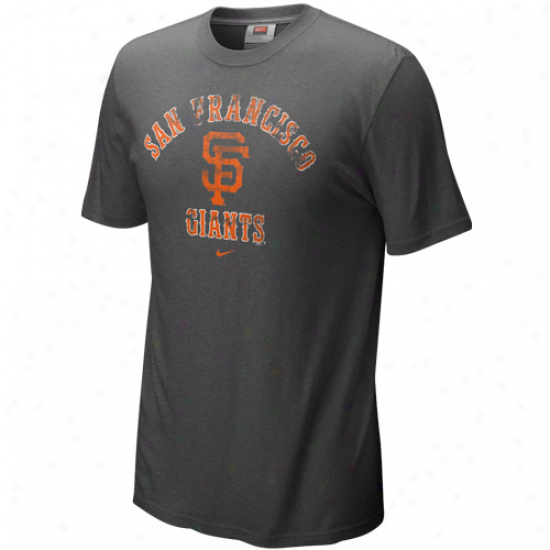 Nike Szn Francisco Giants Charcoal Slidepiece Tri-blend T-shirt