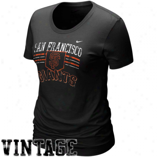 Nike San Francisco Giants Ladies Black Home Field Tri-blend T-shirt