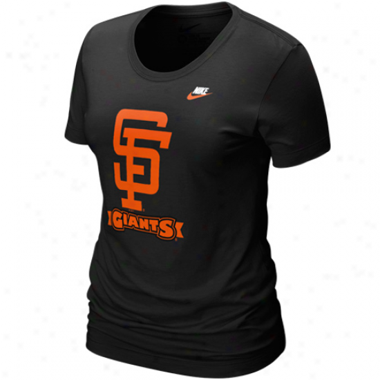 Nike San Francisco Giants Lsdies Black On Deck T-shirt