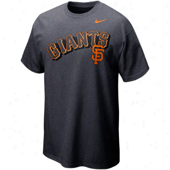 Nike San Francisco Giants Seasonal Felt Heathered T-shirt - Charcoal