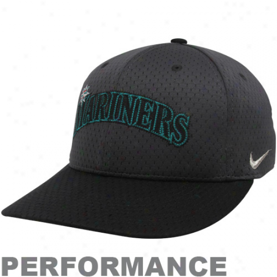 Nike Seattle Mariners Black Mesh Performacnce Flex Fit Hat