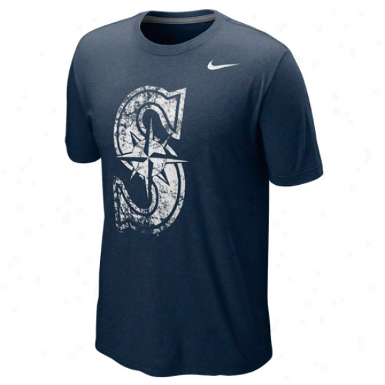 Nike Seattle Mariners Blensed Graphic Tri-blend T-shirt - Navy Pedantic 