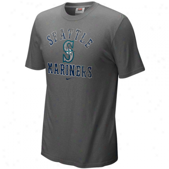 Nike Seattle Mariners Charcoal Slidepiece Tri-blend T-shirt