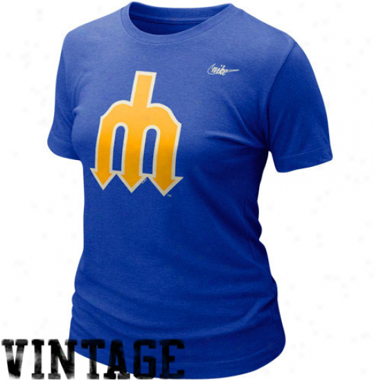 Nike Seattle Mariners Cooperstown Blended Graphic Tri-blend T-shirt - Royal Blue