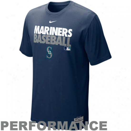 Nike Seattle Mariners Graphic Dri-fit Performance T-shirt - Nay Blue