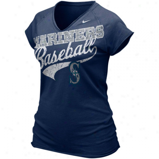 Nike Seattle Mariners Ladies Navy Blue 2011 Bases Loaded V-neck T-shirt