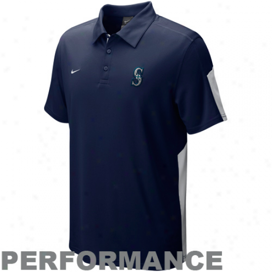 Nike Seattle Mariners Navy Blue Authentic Coplection Dri-fit Performance Polo