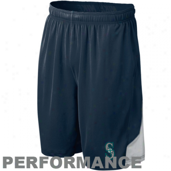 Nike Seattle Mariners Navy Blue Mlb Authentic Collrction Perfotmance Training Shorts