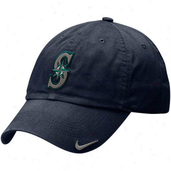 Nike Seattle Mariners Navy Melancholy Stadium Heritage 86 Adjustable Hat