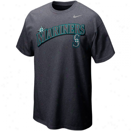 Nike Seattle Mariners Seasonal Felt Heathered T-shirt - Charcoal