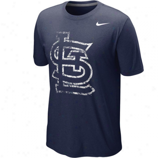 Nike St. Louis Cardinals Blended Graphic Tri-blend T-shirt - Ships Blue