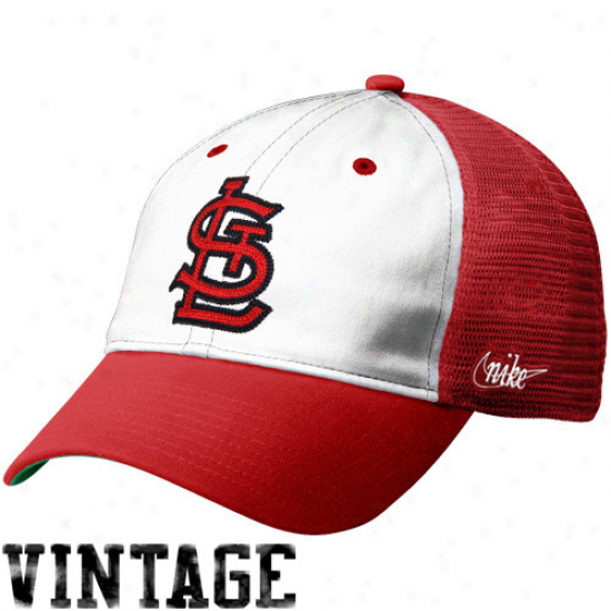 Nike St. Louis Cardinals Heritage 86 Vintage Relaxed Adjustable Trucker Hat - Red-white