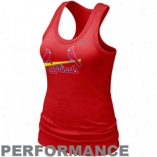 Nike St. Louis Cardinals Ladies Red Dri-fit Cotton Racerbback Performance Tank Top