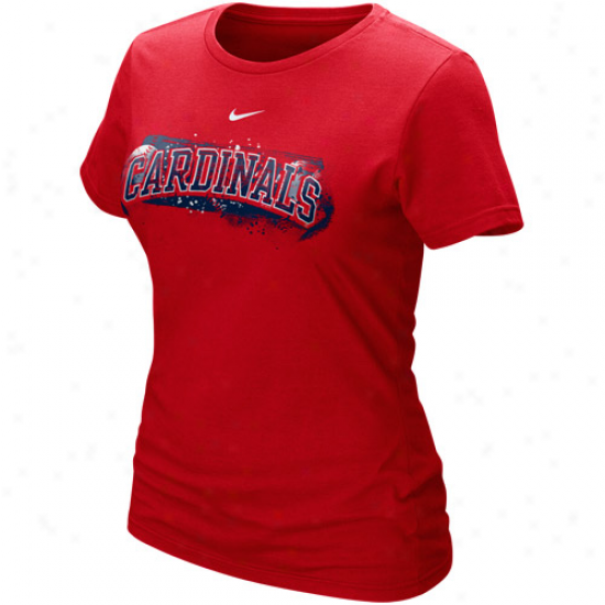 Nioe St. Louis Cardinals Ladies Red Seasonal Arch T-shirt