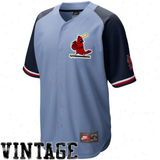 Nike St. Louis Cardinals Light Blue-navy Blue Cooperatown Quick Pick Vintage Baseball Jersey