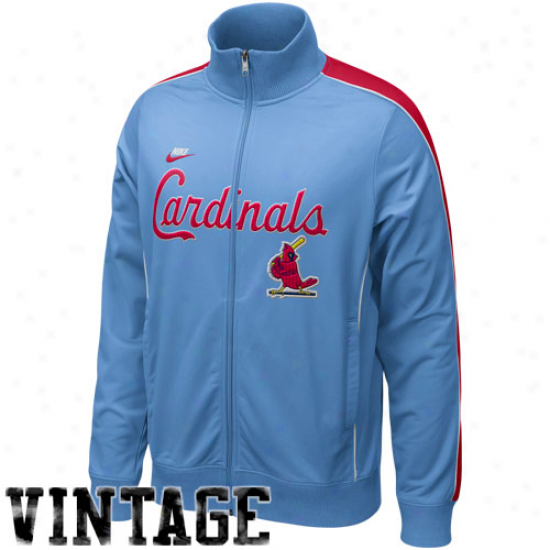 Nike St. Louis Cardinals Light Blue Gaming At Third Cooperstown Full Zip Course Jacket