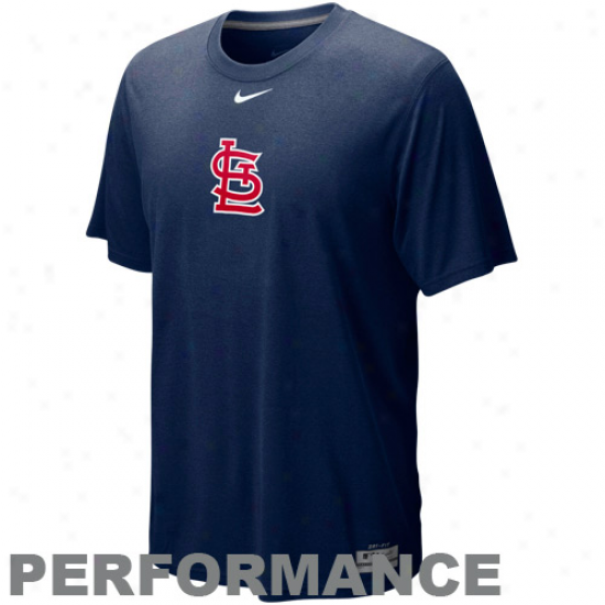 Nike St. Louis Cardinals Navy Blue Dri-fit Logo Legend Performance T-shiet