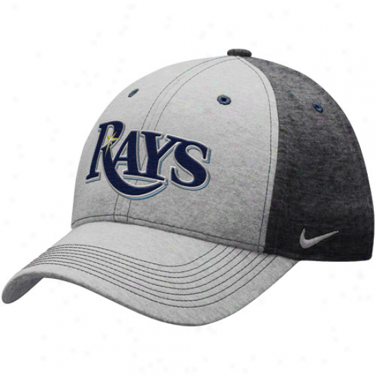 Nike Tampa Bay Rays Ash-charcoal Mlb Legacy 91 Swoosh Flex Fit Hat