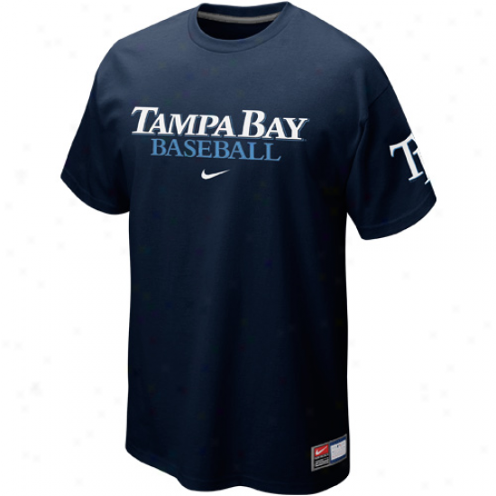 Nike Tampa Bay Rays Away Practcie T-shirt - Navy Blue