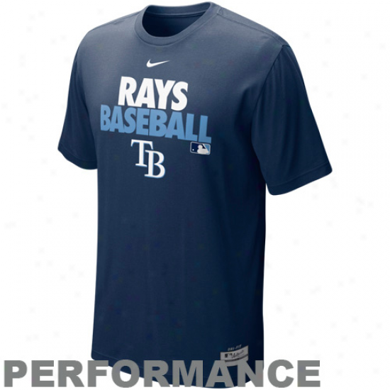 Nike Tampa Bay Rays Graphic Dri-fit Performance T-shirt - Navy Blue