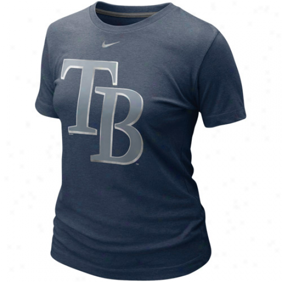 Nike Tampa Bay Rays Ladies Blended Graphic Tri-blend T-shirt - Navy Blue