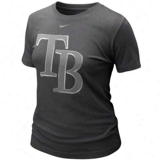 Nike Tampa Bay Rays Ladies Blended Graphic Tri-blend T-shirt - Charcoal