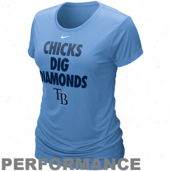 Nike Tampa Bay Rays Ladies Chicks Dig Diamonds Light Blue Performance T-shirt