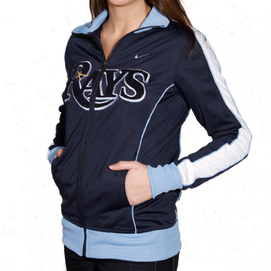 Nike Tampa Bay Rays Ladies Navy Blue 3-2 Count Full Zip Track Jacket