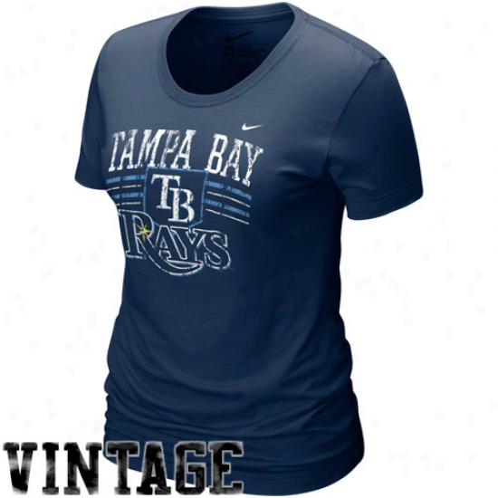 Nike Tampa Bay Rays Ladies Navy Blue Home Field Tri-blend T-shirt