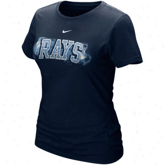 Nike Tampa Bay Rays Ladies Navy Blue Seasonal Arch T-shirt