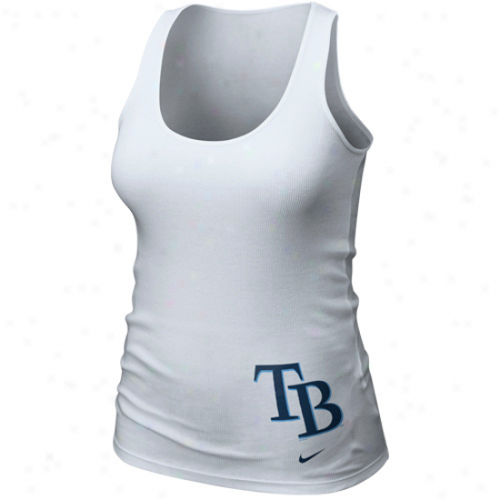 Nike Tampa Bay Rays Ladies White Glitter Logo Tank Top